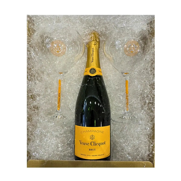 えたんVeuve Clicquot Brut 750ml 2本セット Caja de Regalo Veuve Clicquot + 2 Copas de Cristal – Mantequerías