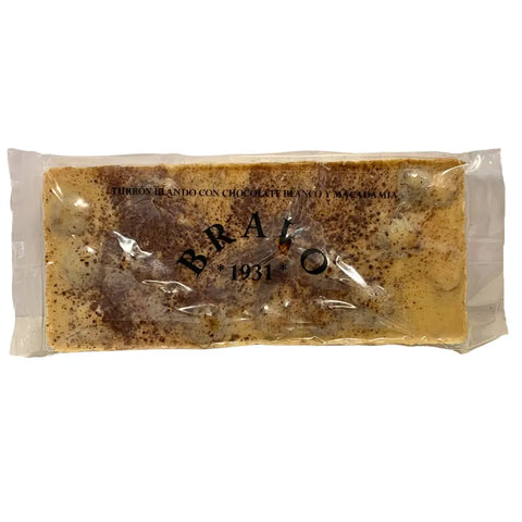 Turrón de chocolate blanco con macadamia. 200 g Mantequerías Bravo