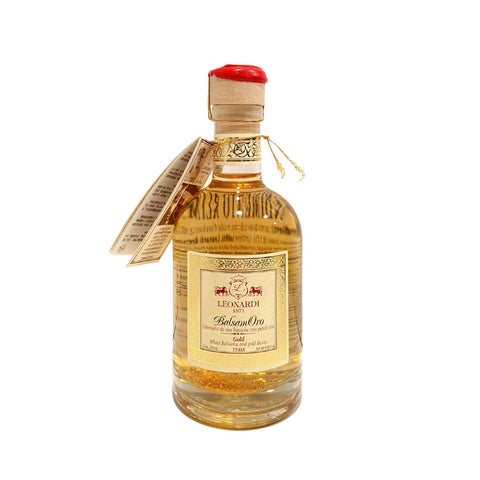 Aceto Balsámico Blanco con Láminas de Oro Leonardi. 250 ml ACETAIA LEONARDI