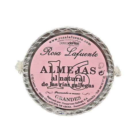 Almejas al Natural de las rías Gallegas 16 piezas. 120 g Rosa Lafuente