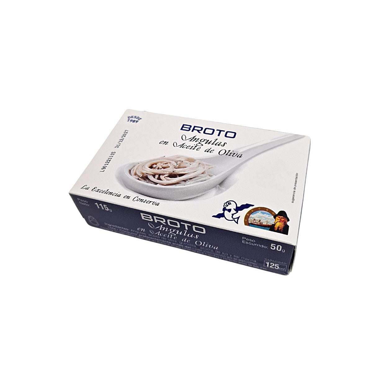 Angulas en aceite de oliva. 115 g Conservas Broto