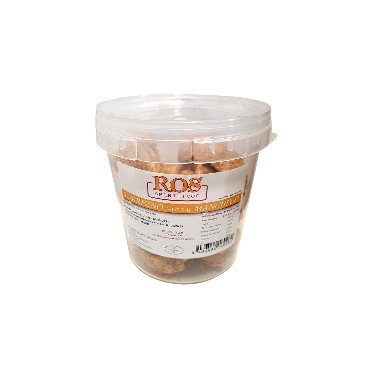 Torrezno Natural Manchego. 200 g Ros Aperitivos