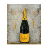 Caja de Regalo Veuve Clicquot + 2 Copas de Cristal Veuve Clicquot