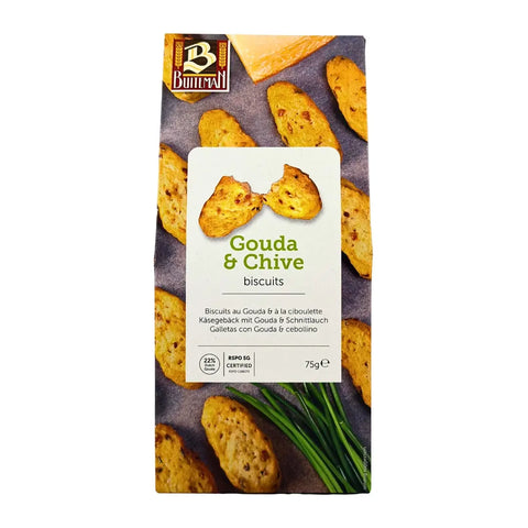 Galletas con Queso Gouda y Cebollino Buiteman 75 g Buiteman