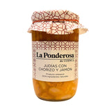 Frasco de Judías con Chorizo y Jamón La Ponderosa de Cuenca. 670 g La Ponderosa de Cuenca Mantequerías Bravo Platos Preparados Listo Para Comer 8421384145163