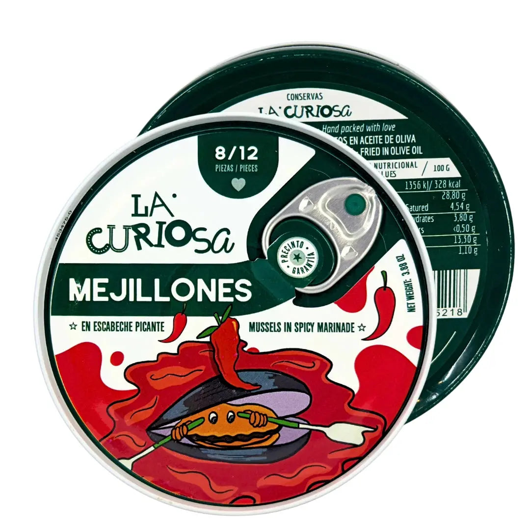 Mejillones en Escabeche Picante La Curiosa 8/12 piezas 110 g Mantequerías Bravo
