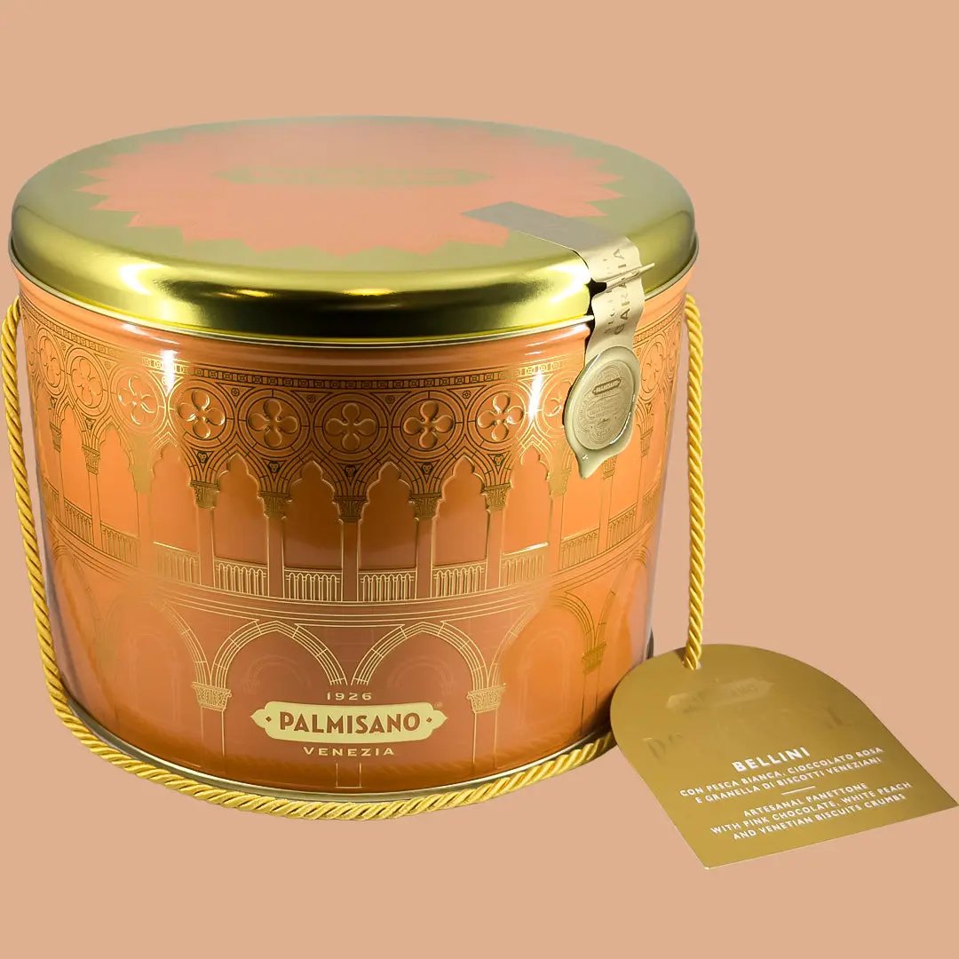 Panettone Bellini con Melocotón y Chocolate Rosa Palmisano 750 g Palmisano