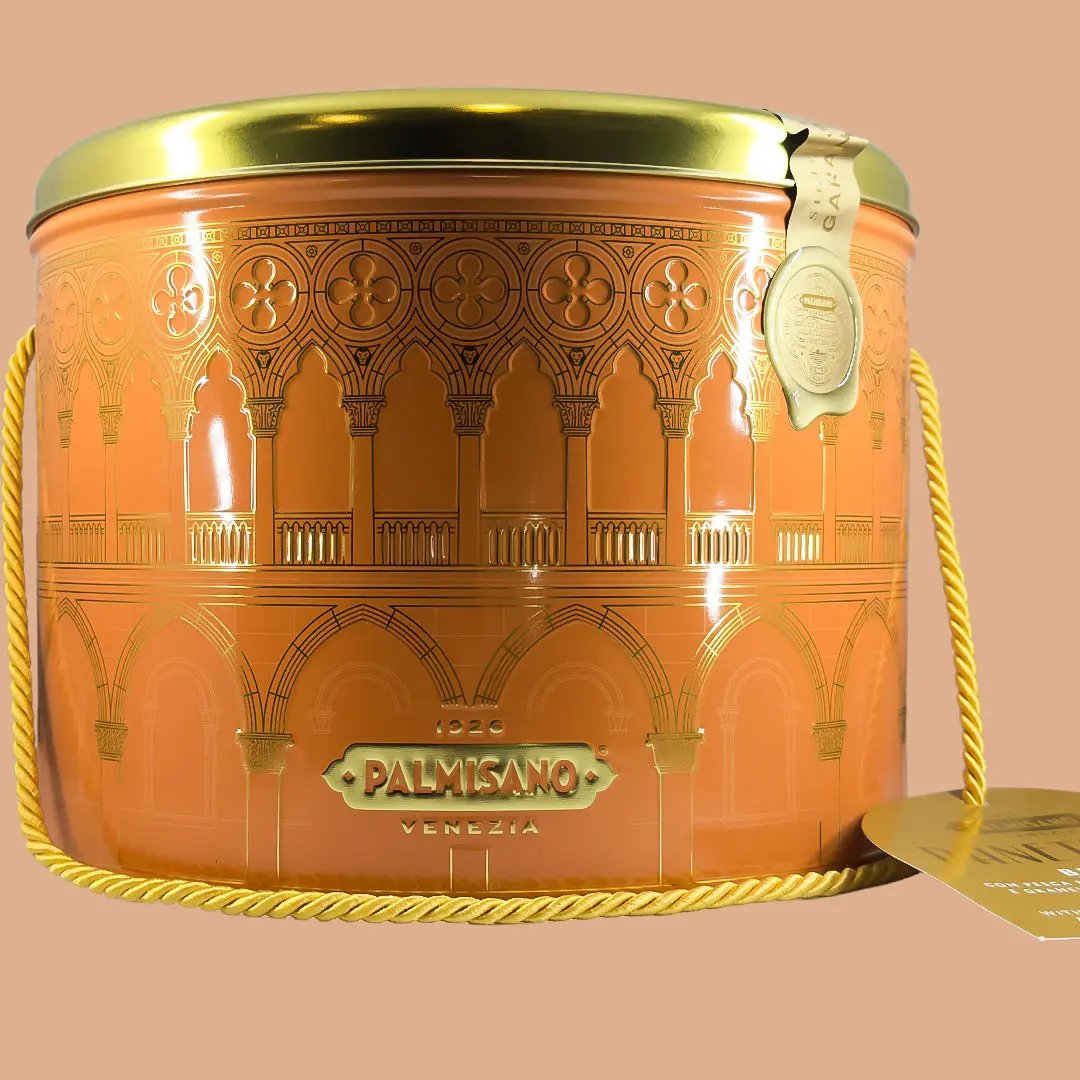 Panettone Bellini con Melocotón y Chocolate Rosa Palmisano 750 g Palmisano