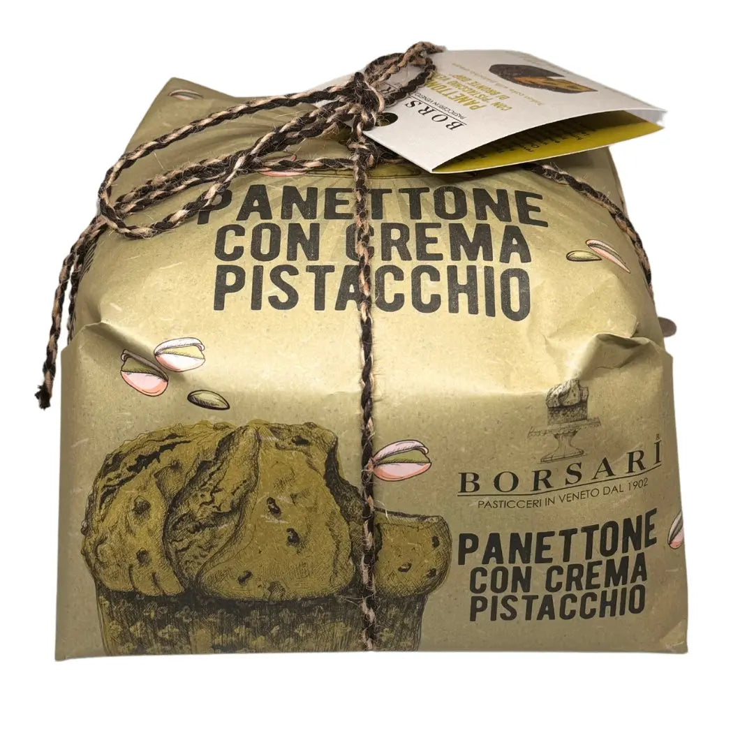 Panettone con Crema de Pistacho Verde Di Bronte DOP Borsari 1 kg Borsari