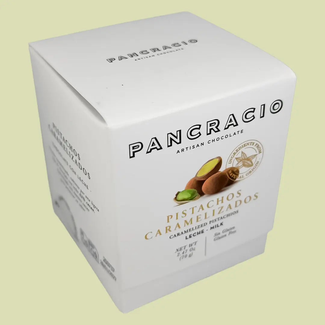 Pistachos Caramelizados Cubiertos de Chocolate con Leche Pancracio 70 g Pancracio
