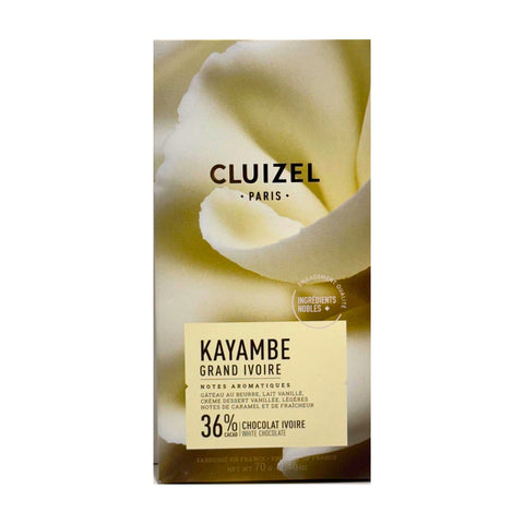 Tableta de Chocolate Blanco Kayambe 36% Cluizel Paris 70 g Michel Cluizel