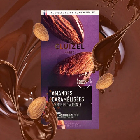 Tableta de Chocolate Oscuro 72% con Almendras Caramelizadas Cluizel Paris 70 g Michel Cluizel