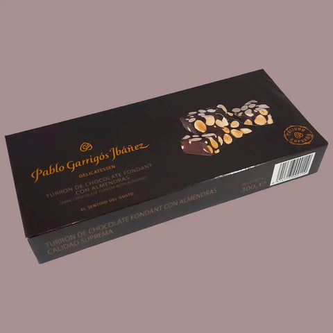 Turrón de Chocolate Fondant con Almendras Pablo Garrigós Ibáñez 300 g Pablo Garrigós Ibañez S.L
