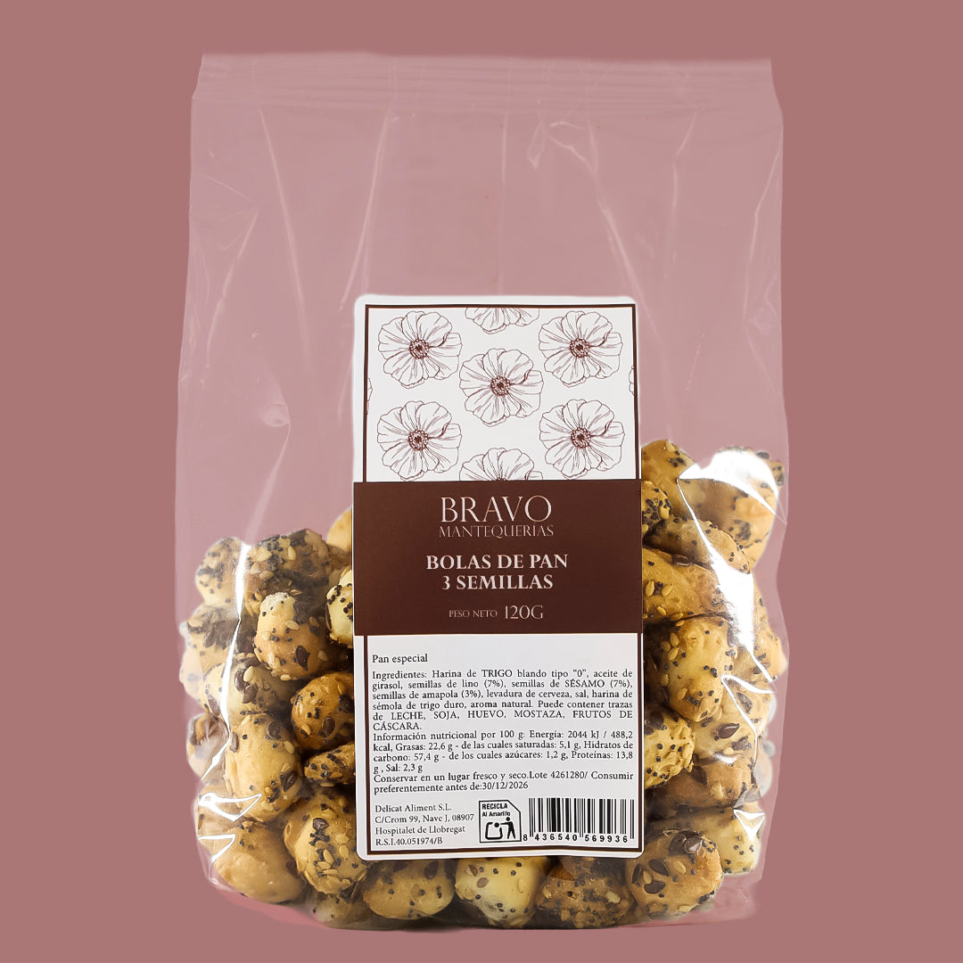 Bolas de Pan tres semillas 120 g