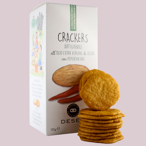 Crackers Artesanales de Aceite de Oliva Virgen Extra y Guindilla Deseo 120 g
