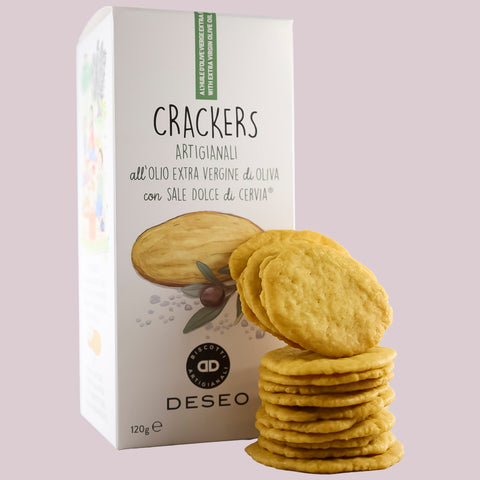 Crackers Artesanales de Aceite de Oliva Virgen Extra con Sal de Cervia Deseo 120 g