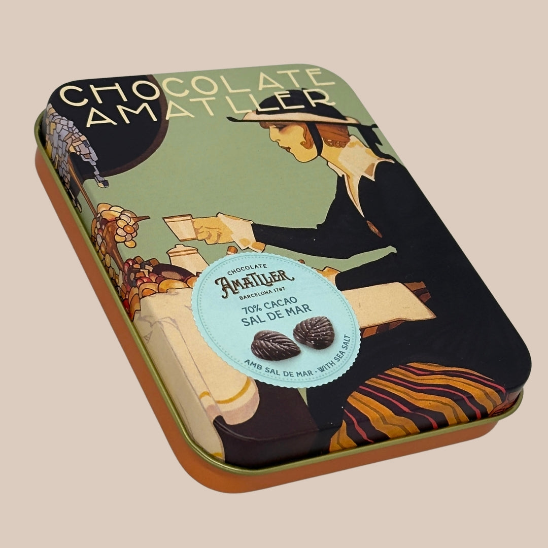 Lata con Hojas de Chocolate Amatller 60 g
