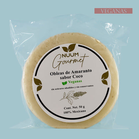 Obleas de Amaranto con Coco Nuum Gourmet 50g