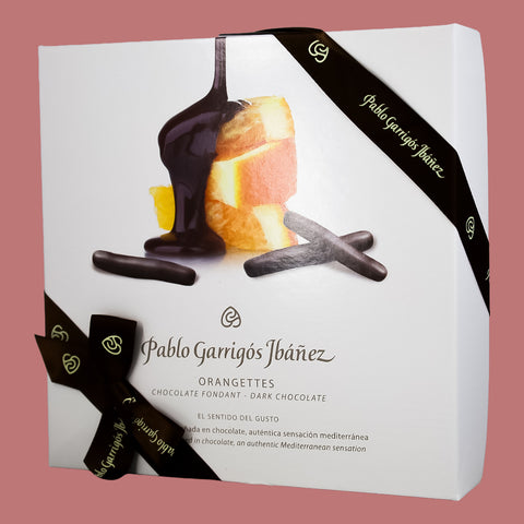 Orangettes: Palitos de naranja cubiertos de chocolate negro 120 g