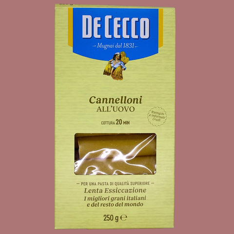 Pasta Cannelloni Al Huevo De Cecco 250g