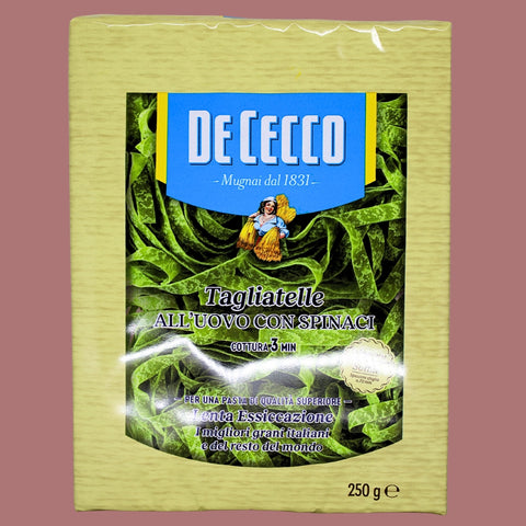 Pasta Tagliatelle con Espinaca De Cecco 250 g