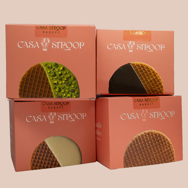 Galletas Stroopwafels Artesanales Cubiertas de Chocolate Blanco