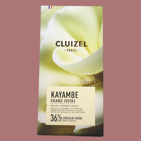 Tableta de Chocolate Blanco Kayambe Cluizel Paris 70 g