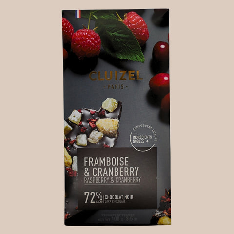 Chocolate Negro 72% con Frambuesa y Arándanos Michel Cluizel 100 g
